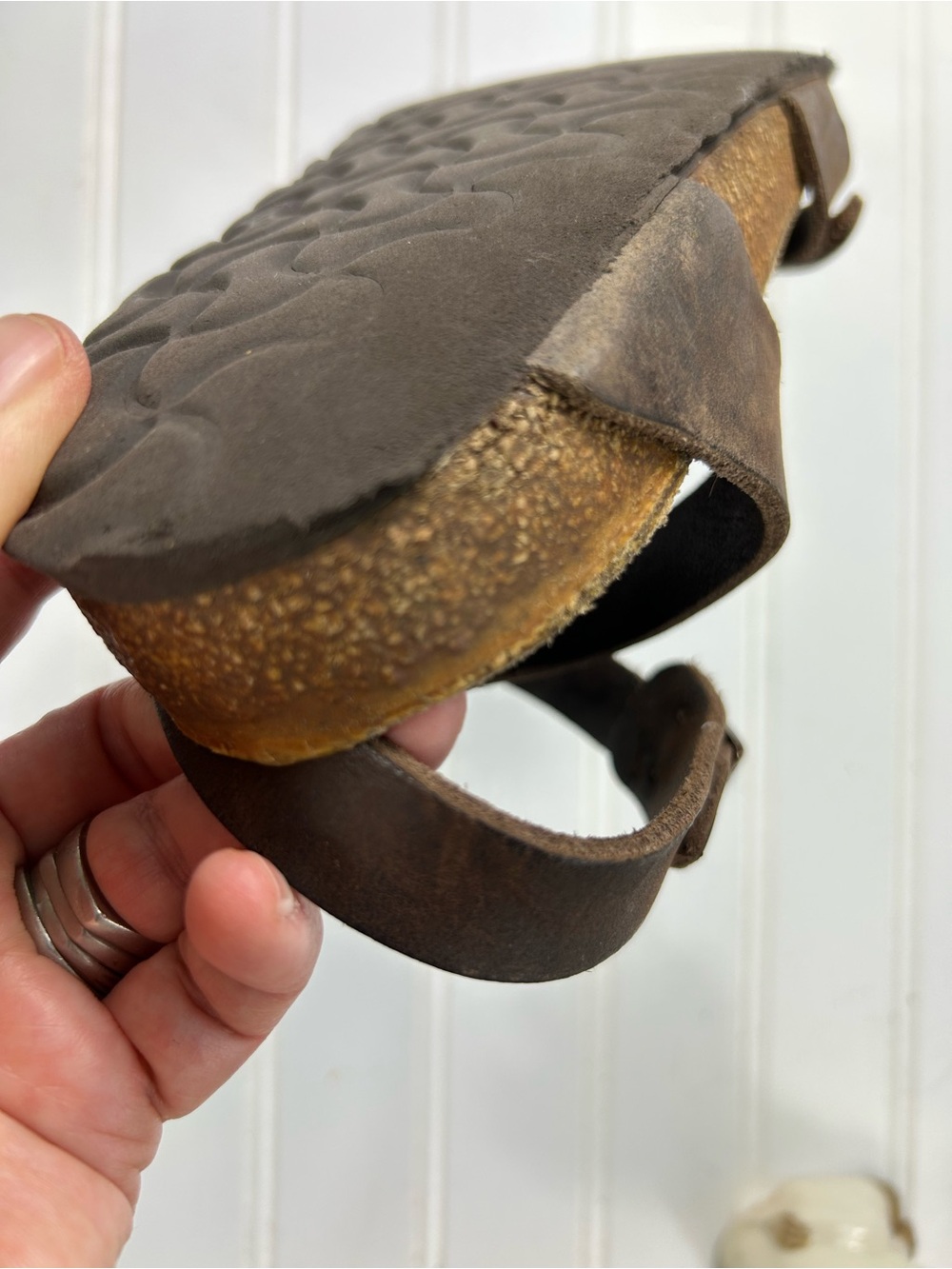 Birkenstock Sandal Yara Habana Brown Leather Buckle Ankle Toe Size 39 Sold As Is - Picture 7 of 8